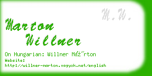 marton willner business card